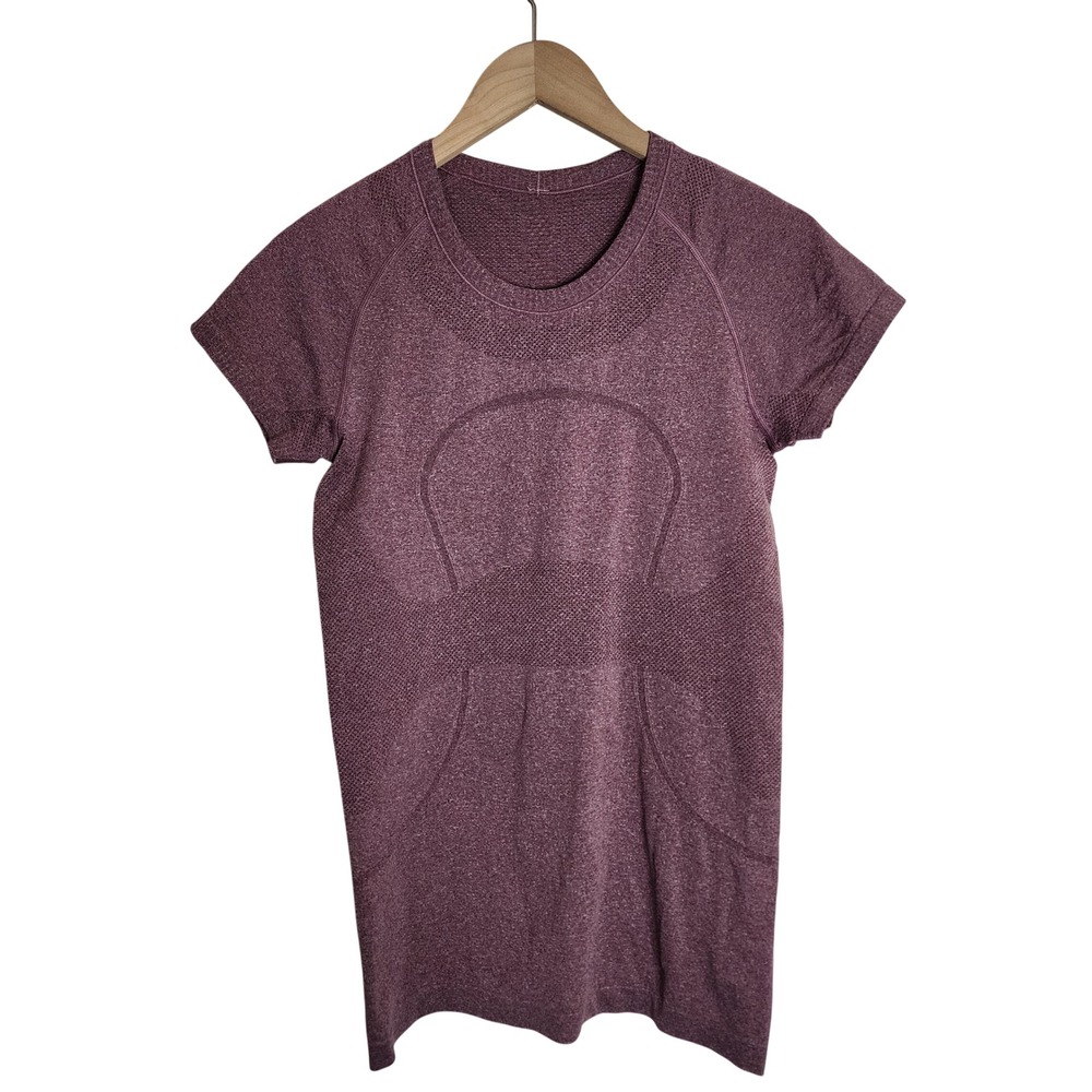 Lululemon Swiftly Tech Short Sleeve Women 8 Purple Heathered Activewear Shirt